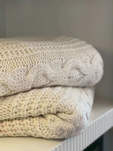 Vanilla Chunky Knit Throw