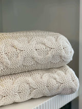 Vanilla Chunky Knit Throw