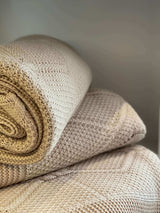 Soft Brown Hand-Knitted Throw