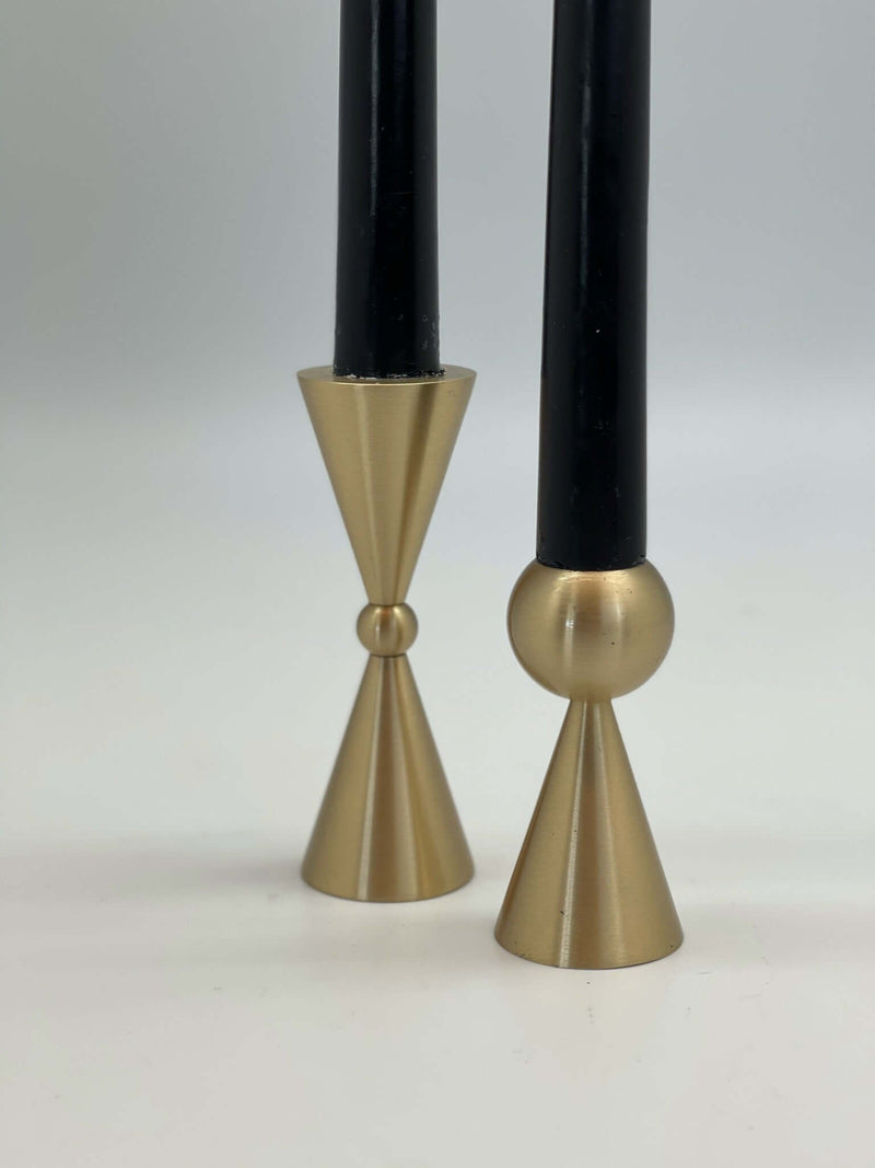 Conical Brass Candle Holder Set of Two