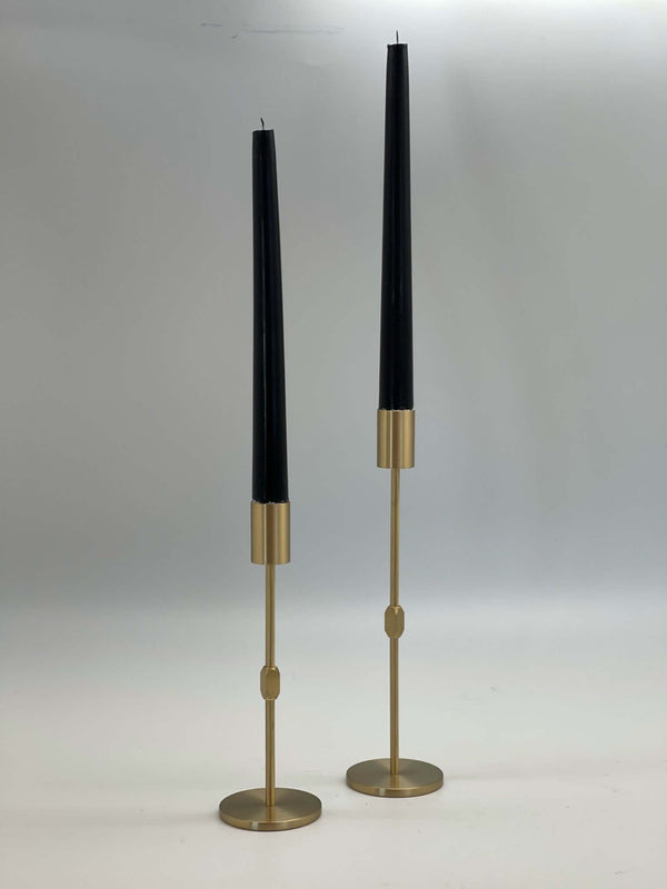 Brass Cylinder Candlestick Set of 2