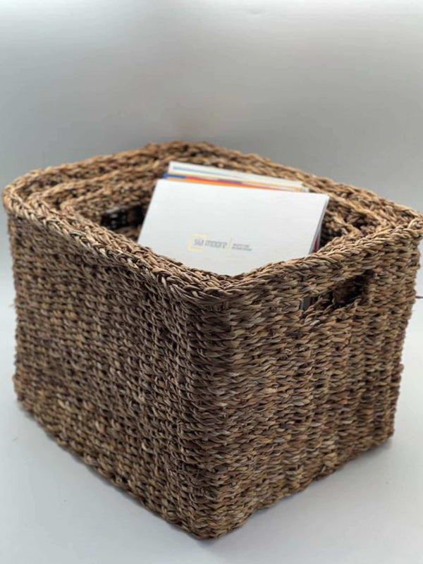 Seagrass Wicker Basket Set of Three