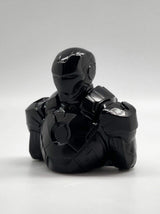 Black Painted Concrete Iron Man Sculpture Bust - MottoBase