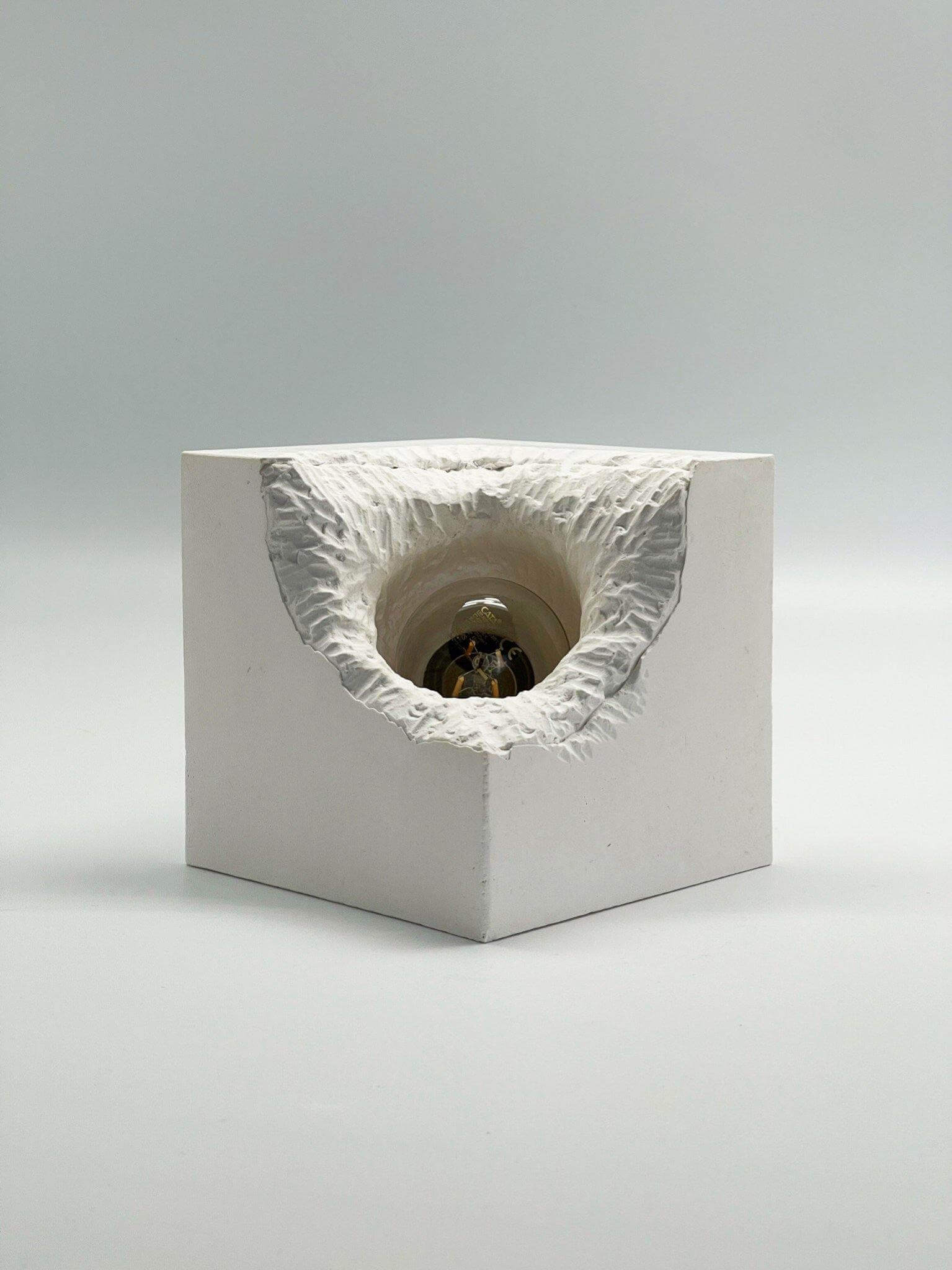 Concrete Cavern Sculpture Lamp - MottoBase