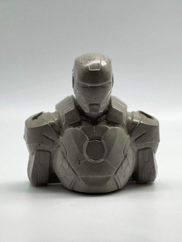 Concrete Iron Man Sculpture Raw Finished Bust - MottoBase