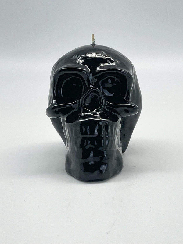 Glossy Black Skull Candle - MottoBase
