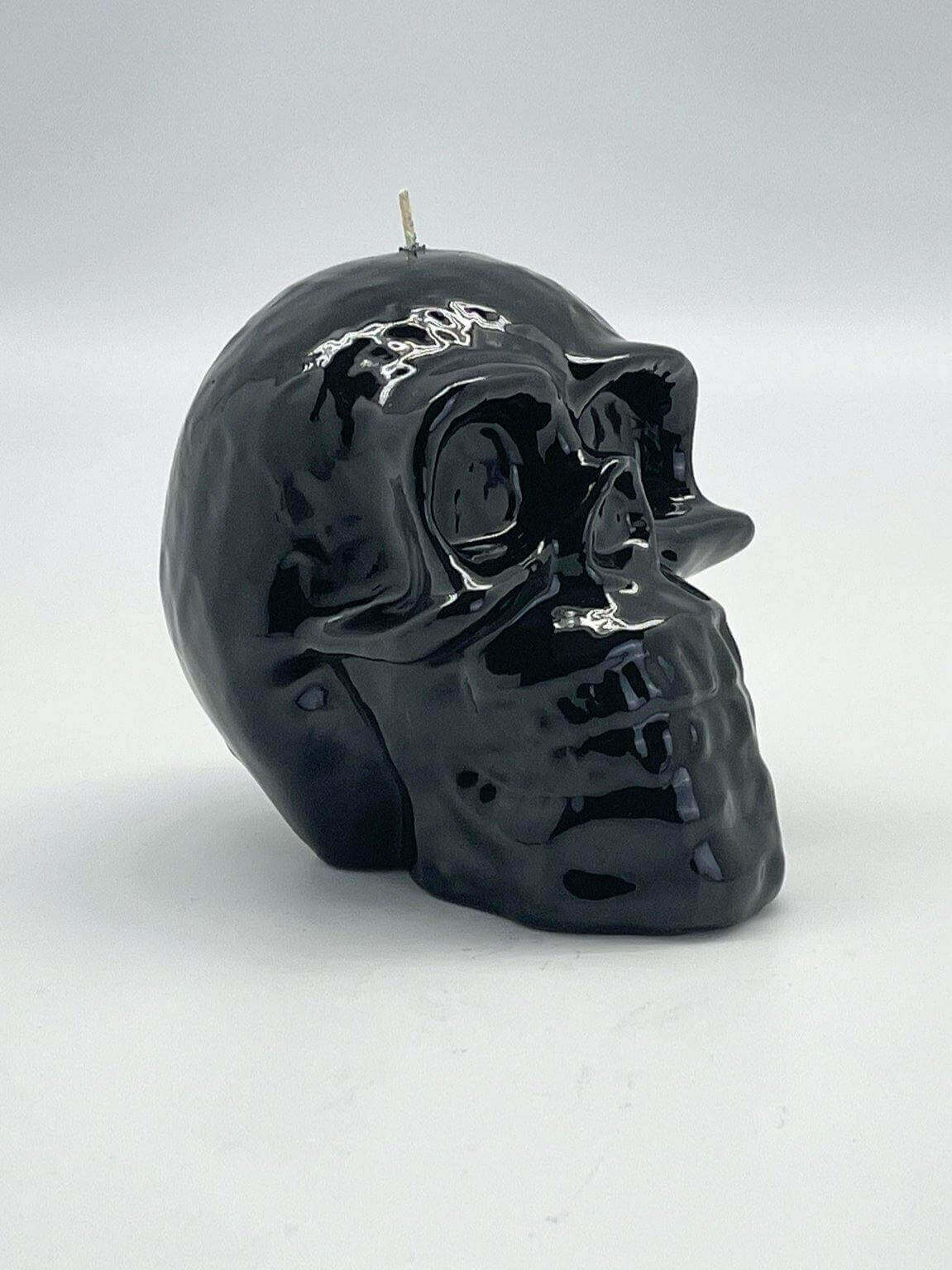 Glossy Black Skull Candle - MottoBase