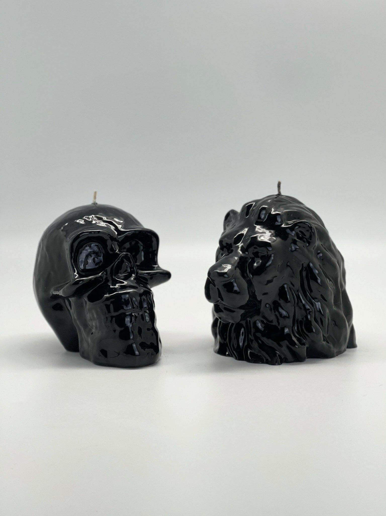 Glossy Black Skull Candle - MottoBase