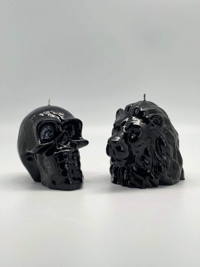 Glossy Black Skull Candle - MottoBase