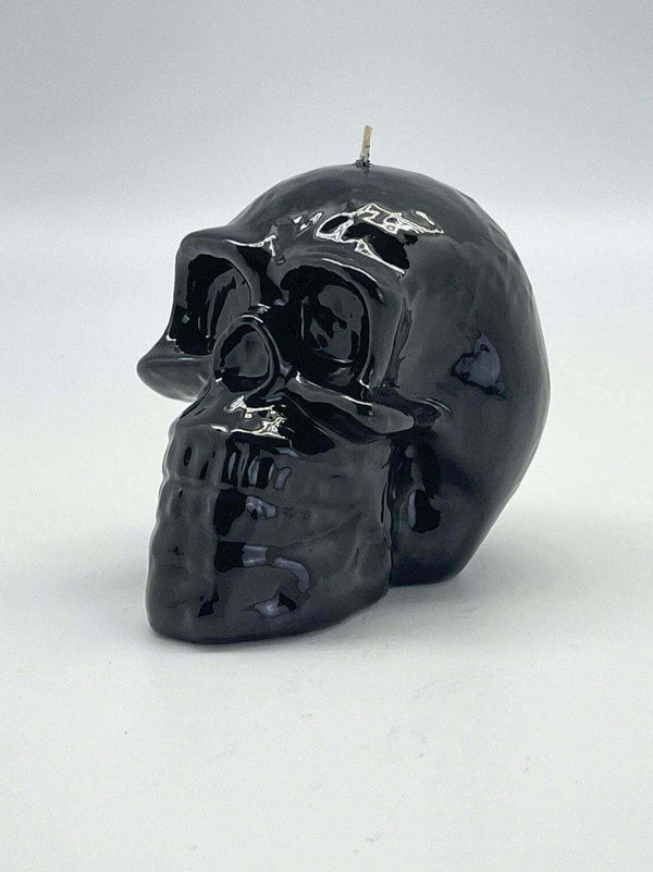 Glossy Black Skull Candle - MottoBase