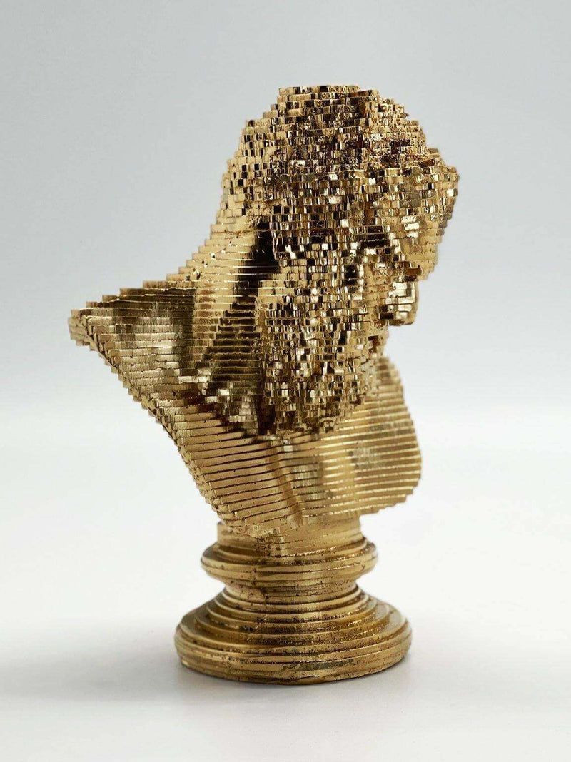 Gold Painted Zeus Pop Art Sculpture Bust - MottoBase