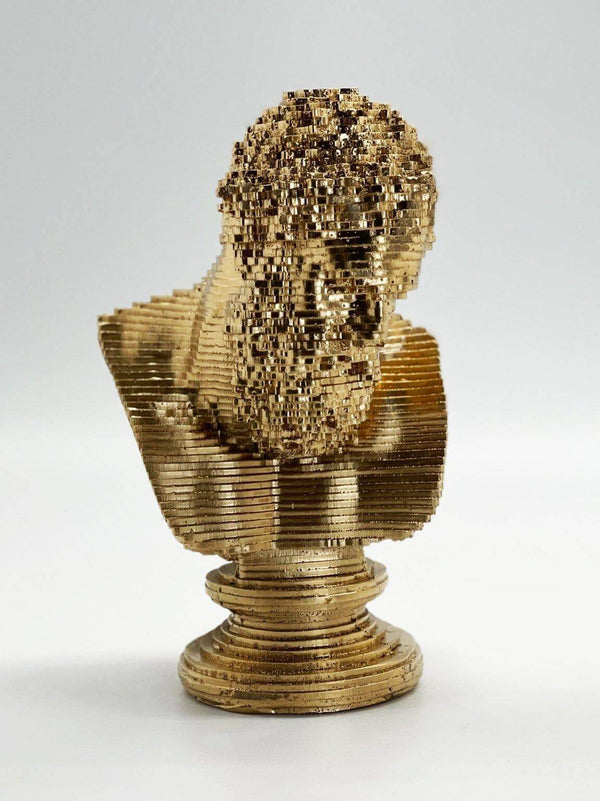Gold Painted Zeus Pop Art Sculpture Bust - MottoBase