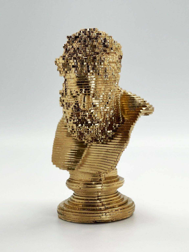 Gold Painted Zeus Pop Art Sculpture Bust - MottoBase