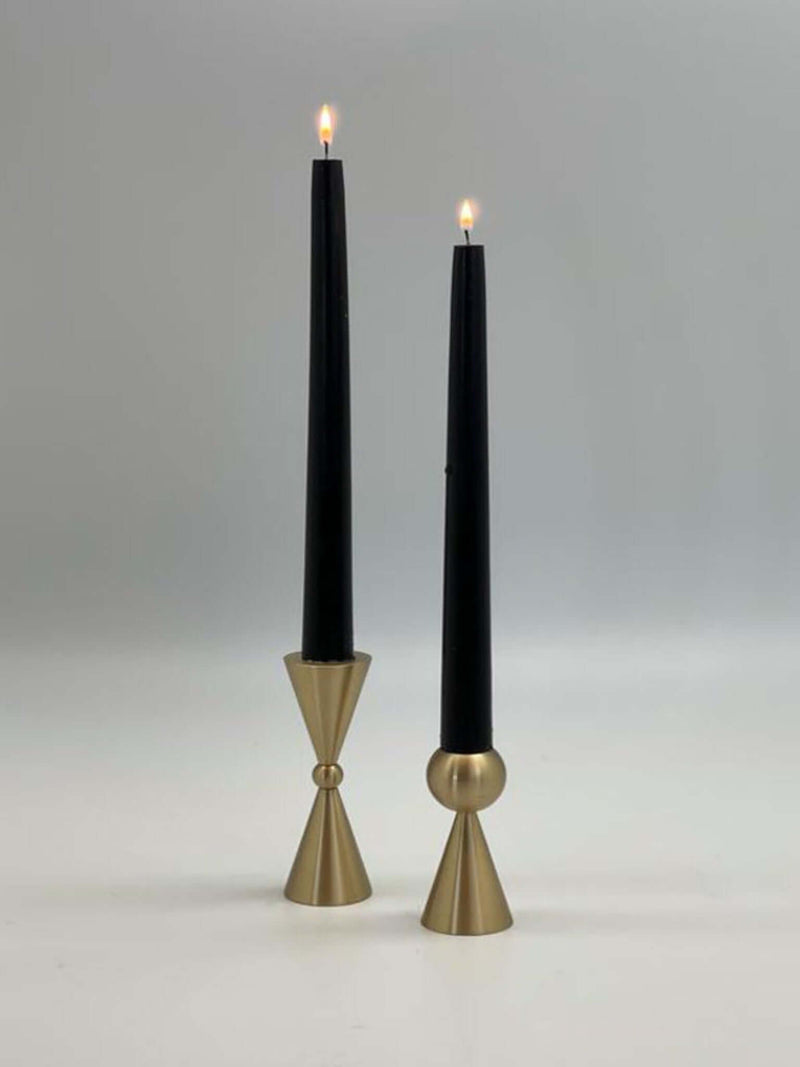 Conical Brass Candle Holder Set of Two