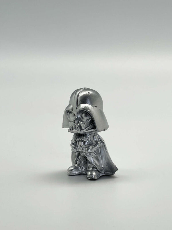 Silver Painted Concrete Mini Darth Vader Sculpture - MottoBase