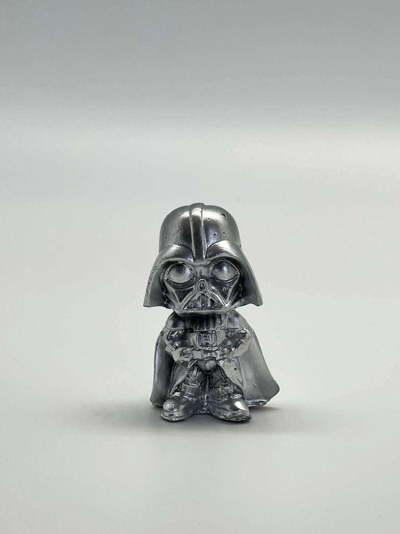 Silver Painted Concrete Mini Darth Vader Sculpture - MottoBase