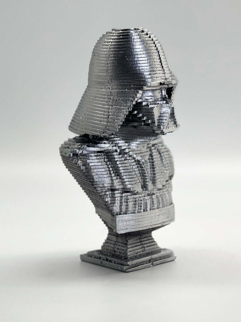 Silver Painted Darth Vader Pop Art Sculpture Bust - MottoBase