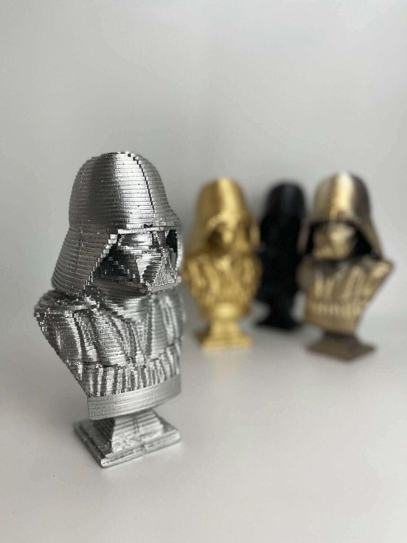 Silver Painted Darth Vader Pop Art Sculpture Bust - MottoBase