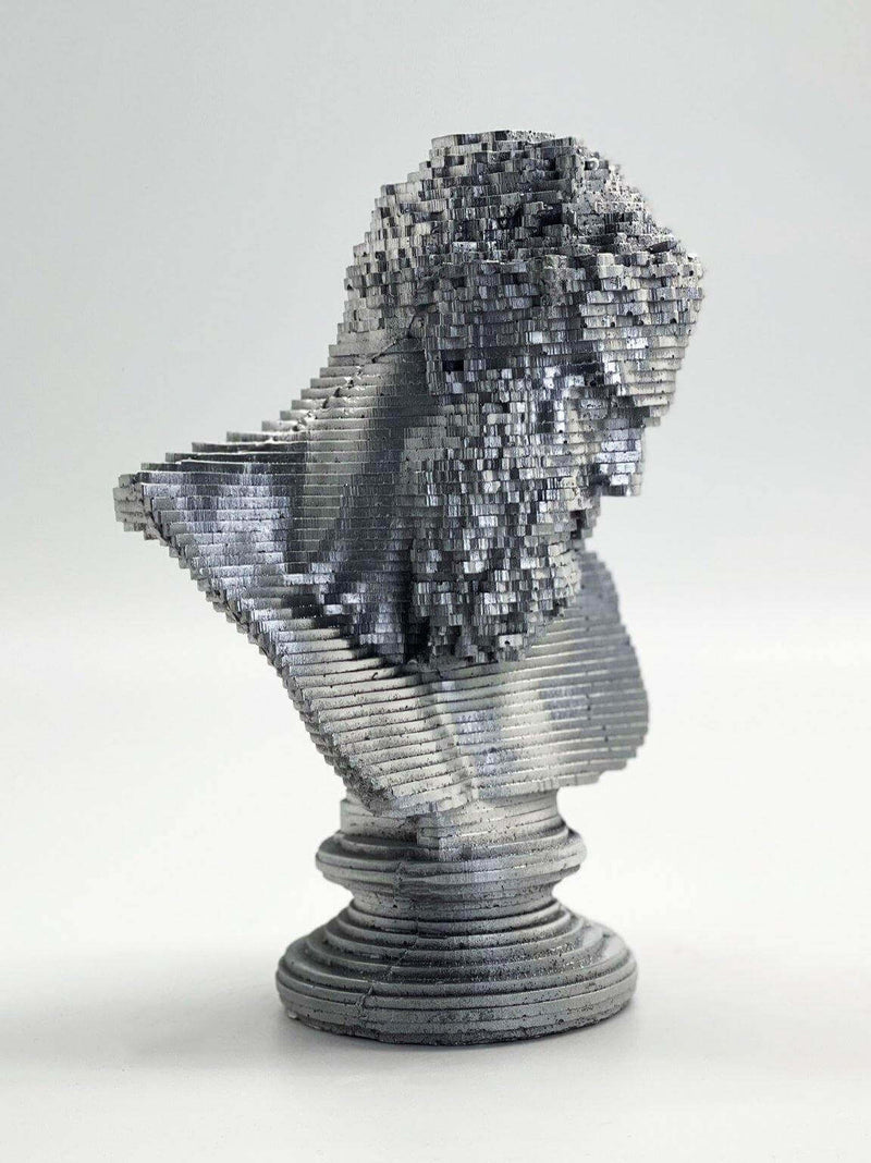Silver Painted Zeus Pop Art Sculpture Bust - MottoBase