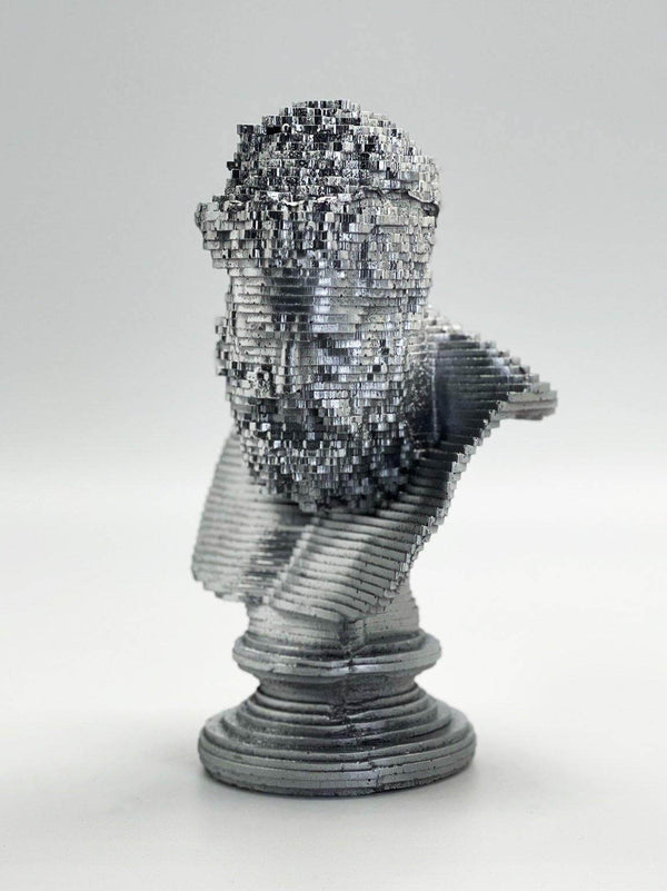 Silver Painted Zeus Pop Art Sculpture Bust - MottoBase