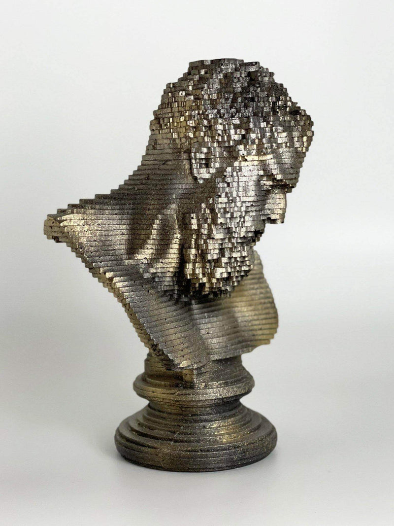 Silver Painted Zeus Pop Art Sculpture Bust - MottoBase