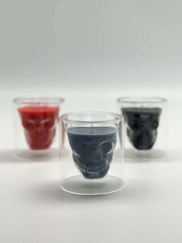 Skull Double Wall Glass Candle - Small - MottoBase