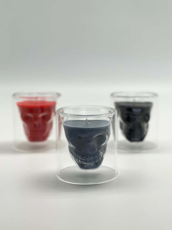 Skull Double Wall Glass Candle - Small - MottoBase